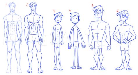 How To Draw A Male Body Cartoon While The Details Of The Cute
