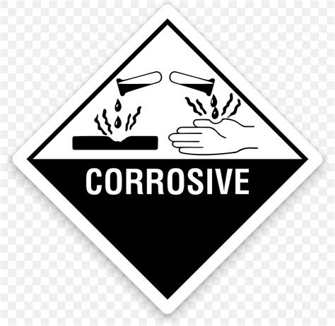 Hazmat Class Corrosive Substances Dangerous Goods Label Corrosion