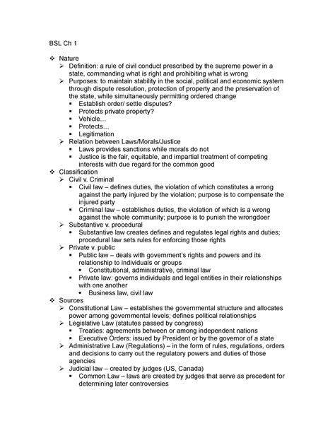 Bsl Ch 1 Chapter 1 Notes Bsl Ch 1 Nature Definition A Rule Of