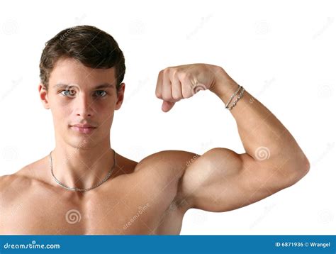 Muscular Man Flexing His Biceps Royalty Free Stock Image Image 6871936