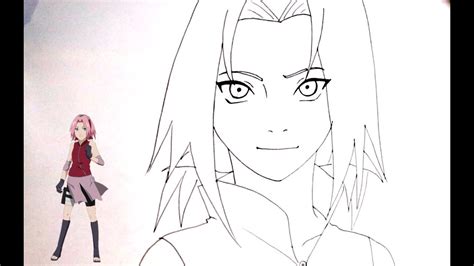 رسم ساكورا Naruto خطوة بخطوة بالرصاص والتخطيط الجزء الاول Part1 Youtube