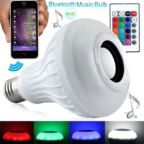 Wireless Bluetooth Speaker 12w Rgb Bulb E27 Led Lamp Led Light Music