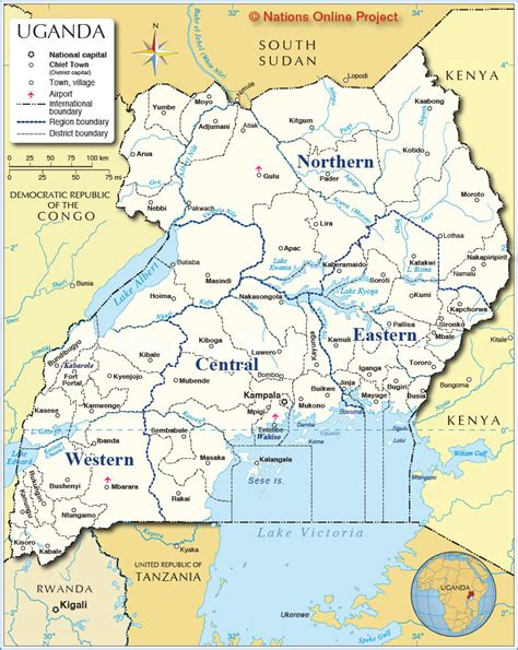 Africa map east africa tanzania kenya uganda kampala african nations culture travel the incredibles history. Administrative Map of Uganda - Nations Online Project