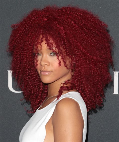 Rihanna Voluminous Bright Red Curls