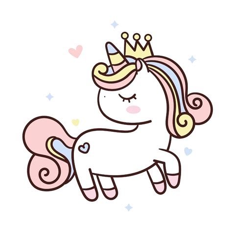 Premium Vector Cute Unicorn Wearing Princess Crown