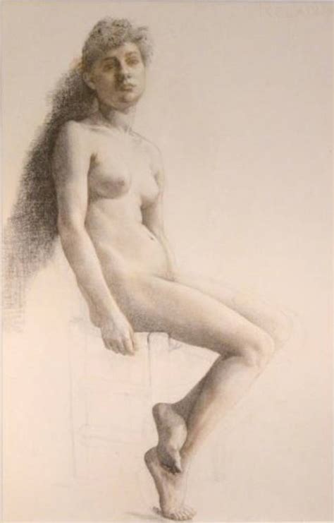 Seated Female Nude By Henry Ryland RI 1856 1924