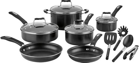 14 Piece Cuisinart Non Stick Cookware Set Black 65 Free Shipping