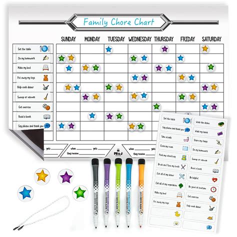 Buy Magnetic Dry Erase Chore Chart For Multiple Kids 12x17 Daily