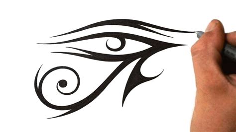 Horus was the god of the sky and looked like a falcon.the eye is the right eye of the falcon. How to Draw Eye of Ra - Tribal Tattoo Design Style - YouTube