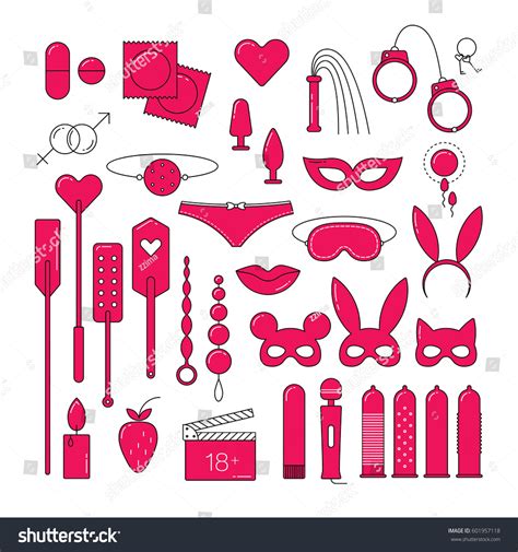 Bdsm Sex Set Icons Linear Design Stock Vector Royalty Free 601957118 Shutterstock