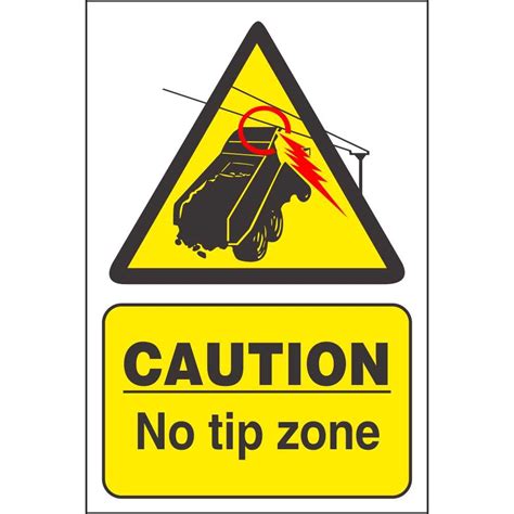 Caution No Tipping Zone Signs Electrical Safety Warning Signs