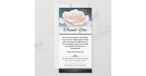Thank You Funeral White Rose Words Cannot Express Zazzle