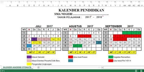 Kalender akademik uad 2018 / 2019. Kalender Pendidikan Tahun 2017/2018 Dilengkapi Hari ...