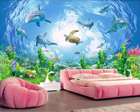 3d Room Wallpaper Custom Photo Mural Fantasy Underwater World Tv