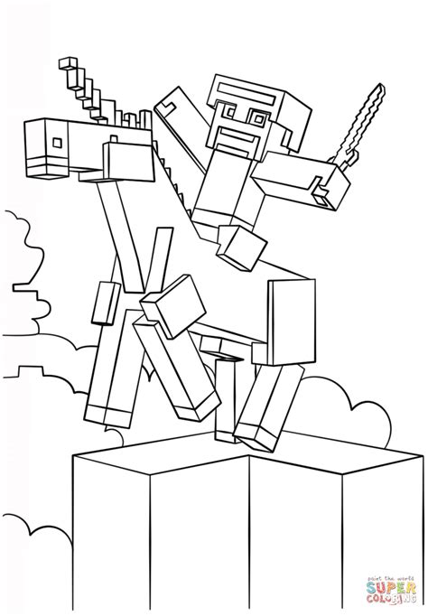⭐ free printable minecraft coloring book. Minecraft Unicorn coloring page | Free Printable Coloring ...