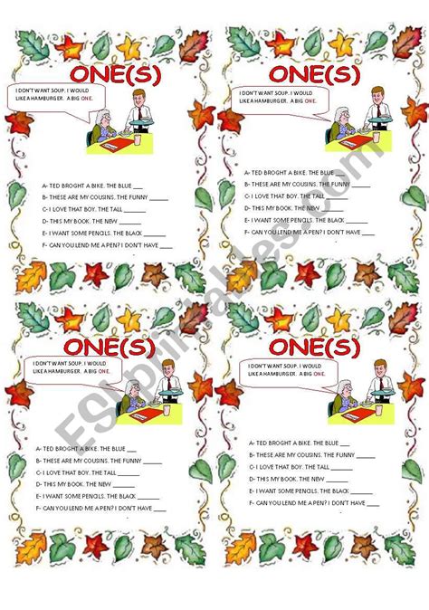 One Ones Esl Worksheet By Yes Caxias