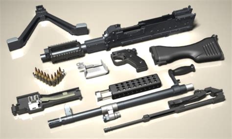 M240b Us Army Machine Gun 3d Model