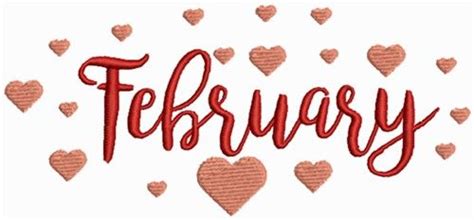 February Valentine Month Embroidery Design