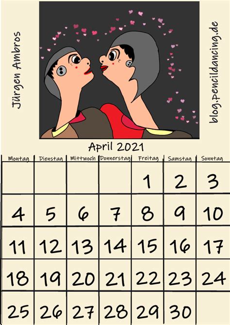 Suchen sie nach mai 2021 kalenderblatt. Kalenderblatt April 2021 - Pencildancing__Ideen - und ...