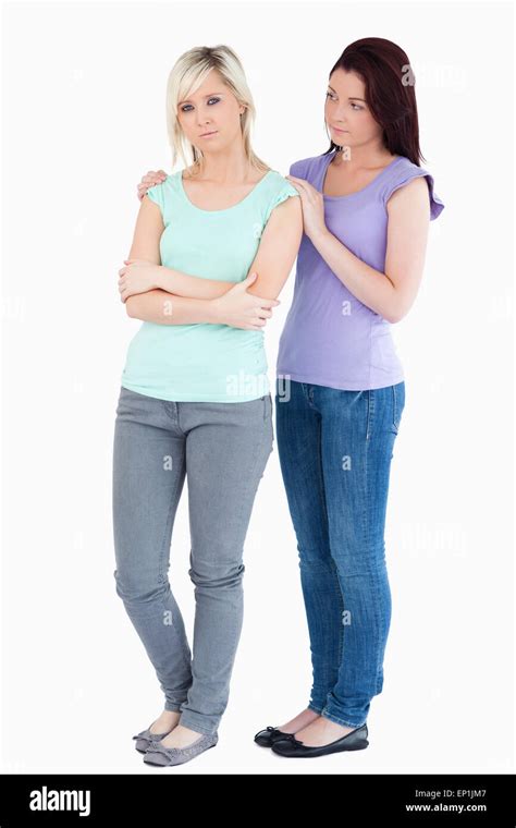 Young Woman Comforting Sad Friend Stock Photo Alamy