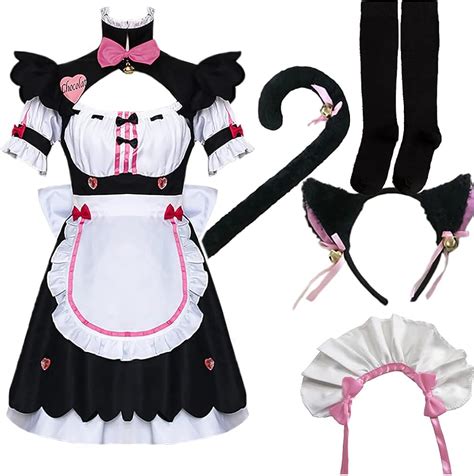 Womans Cat Ear Maid Outfit Cosplay Sissy Dresses Plus Size Lolita