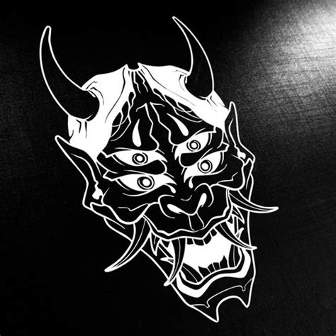 Hannya Mask Outline Vinyl Decal Sticker Oni Demon Jdm Skull Etsy