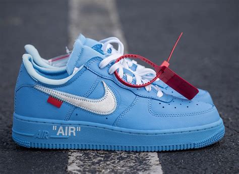 Nike x off white the ten collection created major buzz when it first arrived in late 2017 and has sustained a pretty impressive rank with every pair that the nike x off white collaboration got the attention it got for so many reasons. Off-White Nike Air Force 1 Low MCA Blue Release Date - SBD