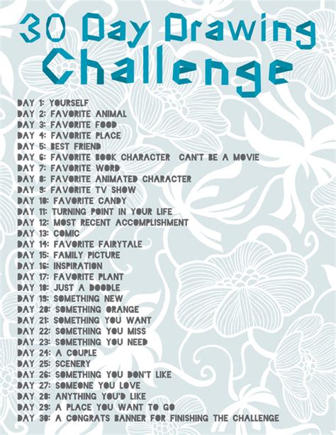 30 Day Drawing Challenge Be Up And Doing