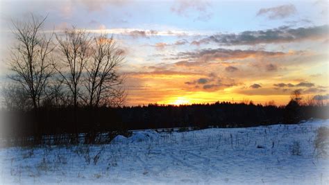 Gambar Pemandangan Alam Salju Musim Dingin Awan Langit Matahari