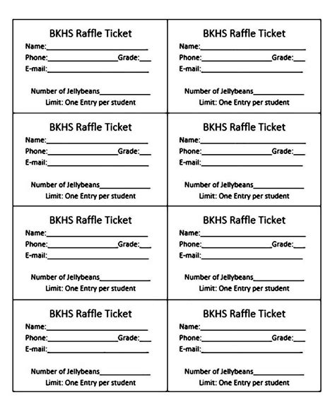 Free Printable Raffle Tickets Business Mentor Instructions For