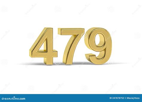 Golden 3d Number 479 Year 479 Isolated On White Background Stock