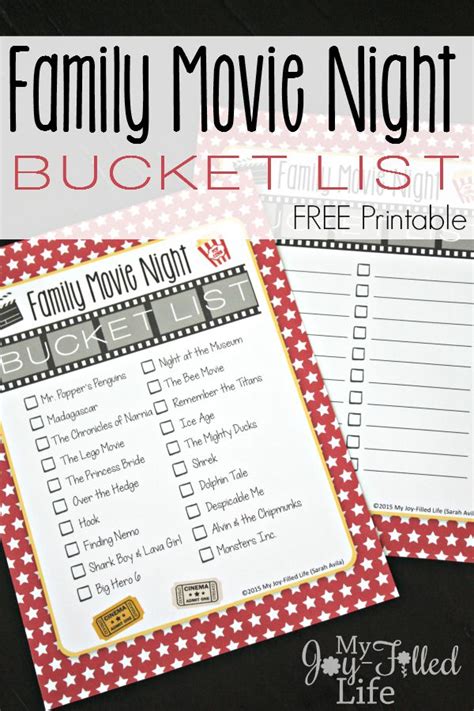 100 movies irani you must see before you die. Family Movie Night Bucket List - FREE Printable ...