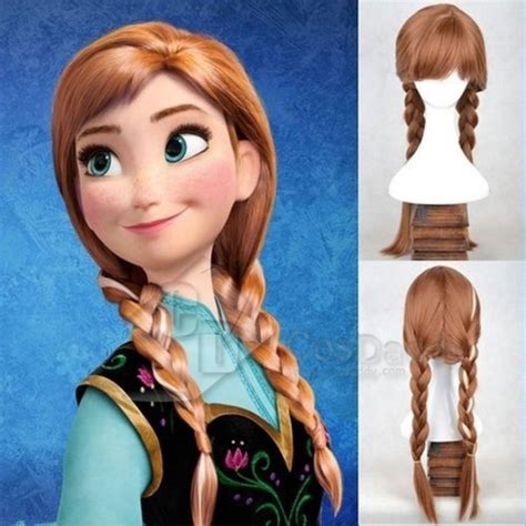 Disney Princess Frozen Snow Queen Anna Brown Weave Wig