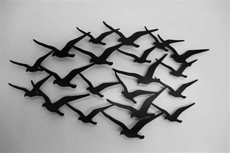 Flock Of Birds Flying Birds Metal Wall Art Metal Wall Etsy Uk