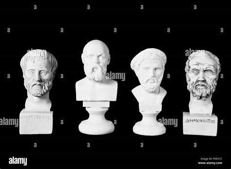 White Marble Bust Of Ancient Greeks Socrates Dimokritos Aristoteles