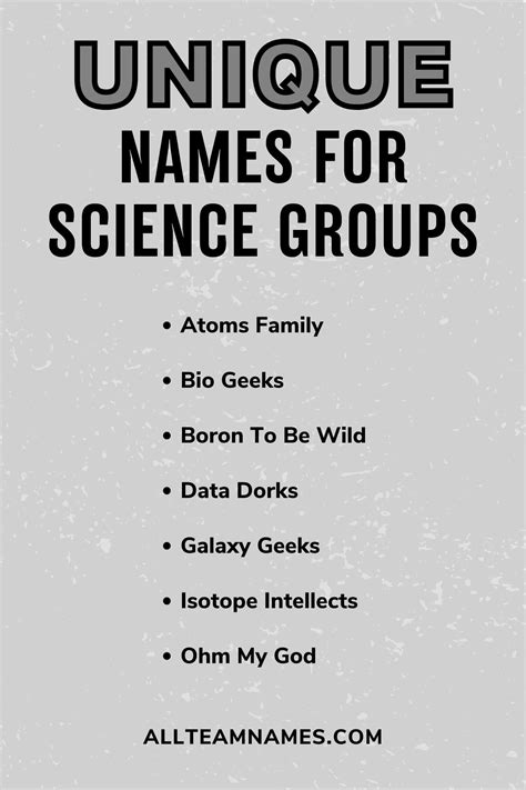 123 Science Group Names To Inspire Your Team