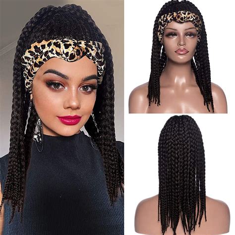 Braided Headband Wigs For Black Women Box Braid Wig With