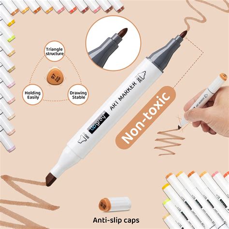 Upgrey Skin Tones Art Markers 36 Colors Alcohol Based Anime Skin