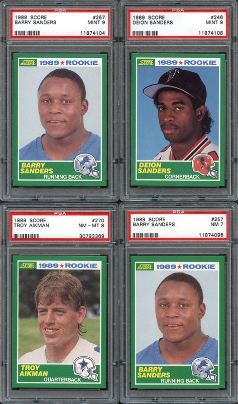 1989 score football factory set. Lot Detail - 1989 Score Football Group of (4) Cards All PSA Graded