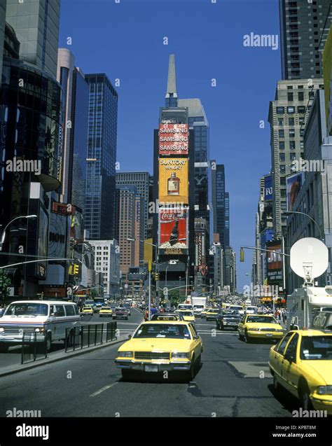 1992 Historical Yellow Taxi Cabs Times Square Manhattan New York City