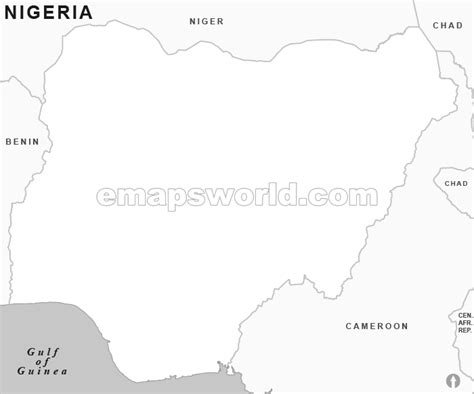 Nigeria Outline Map Black And White Black And White Outline Map Of