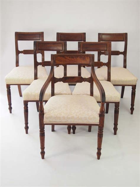 Set 6 Antique Regency Mahogany Dining Chairs For Sale