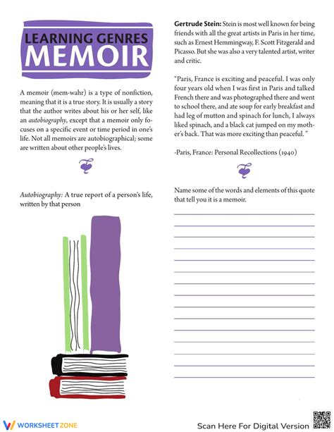 What Is A Memoir Worksheet
