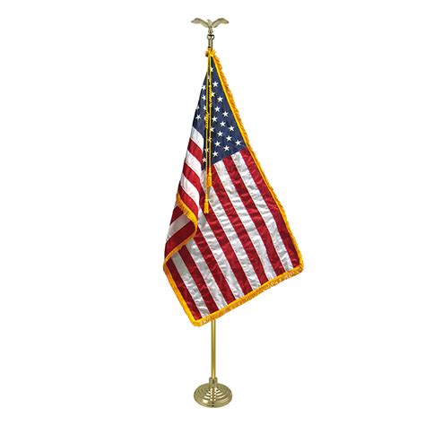 Premium Indoor American Flag Display Set With Adjustable Flagpole