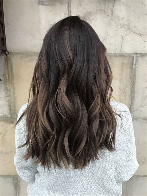 Dimensional Brunette Baby Highlights Balayage Ombr Dark Brown To Light Brown Chocolate