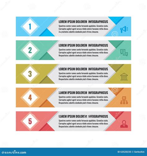 Infographic Business Concept Colored Horizontal Vector Banners