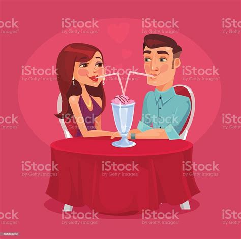 Pasangan Romantis Di Kafe Ilustrasi Datar Vektor Ilustrasi Stok Unduh Gambar Sekarang