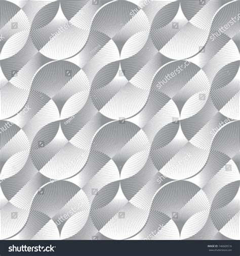 Abstract Ornate Geometric Petals Optical Illusion Seamless Pattern