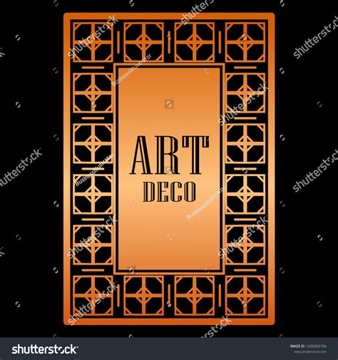 Art Deco Border Frame Template Vector Stock Vector Royalty Free