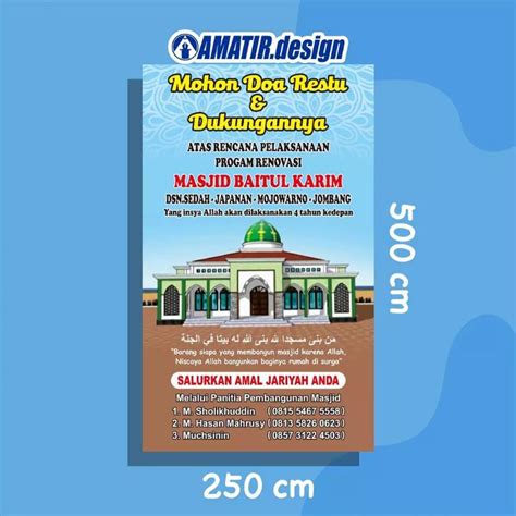Jual Banner Pembangunan Masjid Mushola X Cm Shopee Indonesia